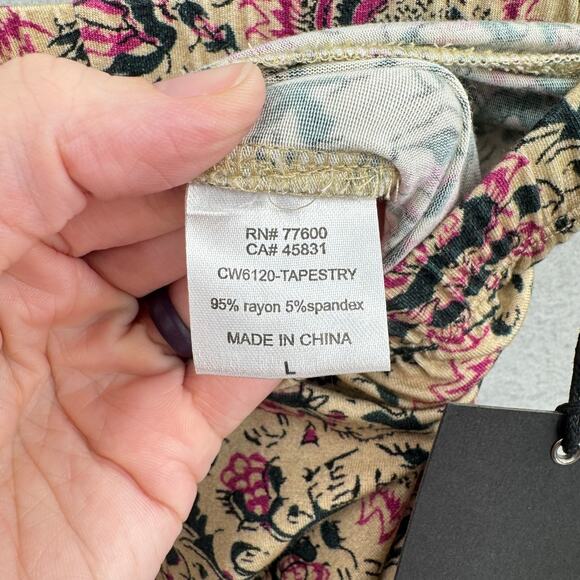 Chaser NWT Casual Multicolor Flowy Floral Printed Flare Pants - Picture 8 of 8